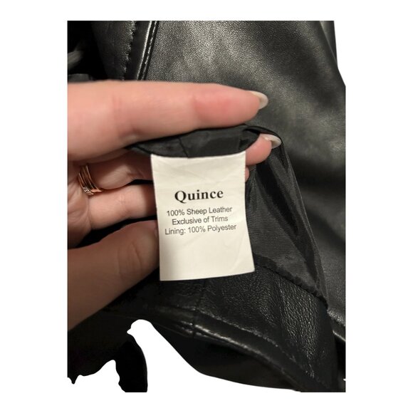 Quince Black Leather Moto Jacket XL - Picture 11 of 11